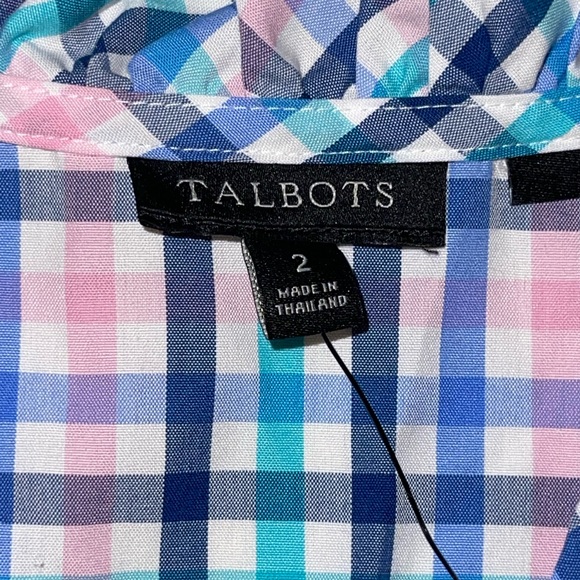 Talbots Multicolor Ruffle Neck Top - Picture 6 of 11